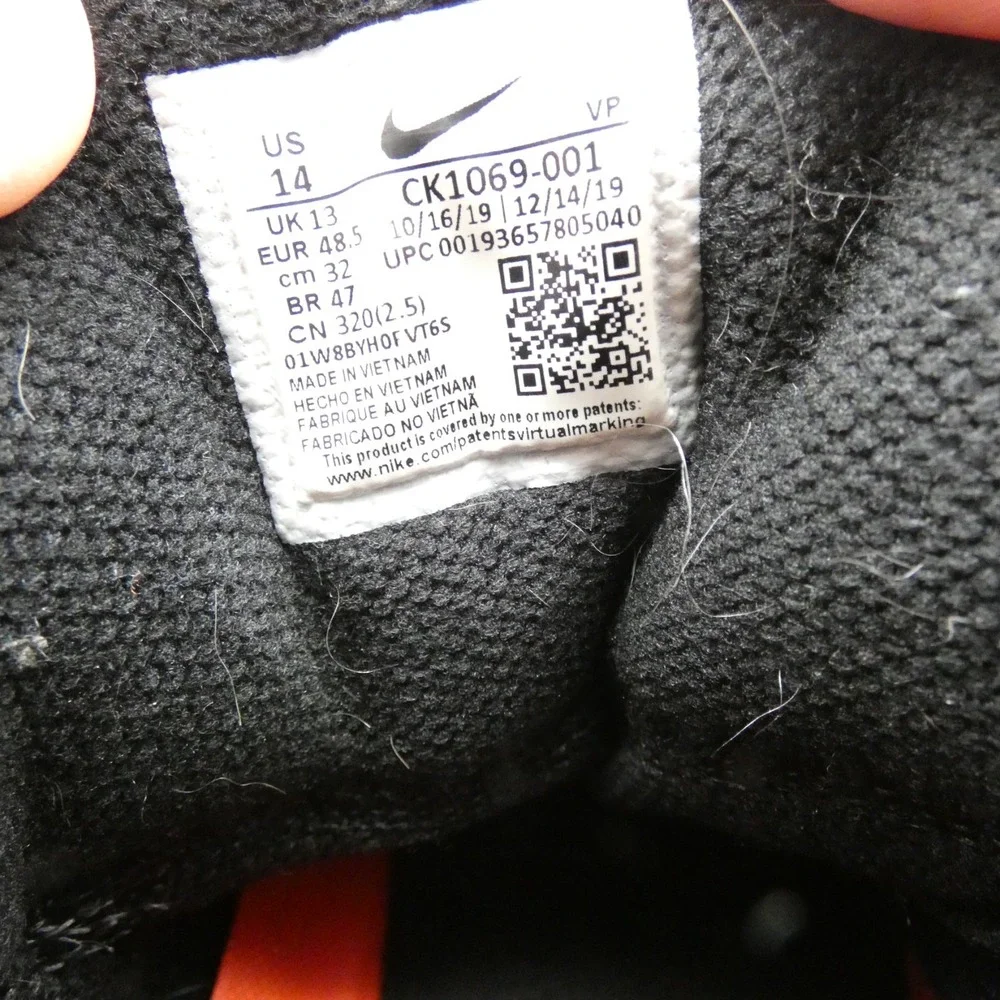 Nike Precision 4 CK1069-001 Mens US 14 Basketball Shoes Black White Sneakers